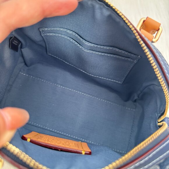 Coach Denim Monogram Mini Boston Bag, Shoulder, Crossbody, or Handbag - Picture 9 of 10